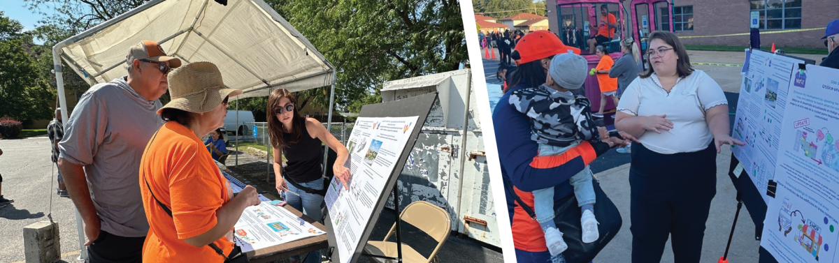 CMAP staff at public engagement events in Calumet City educating and listening to feedback from residents on the subarea plan in development