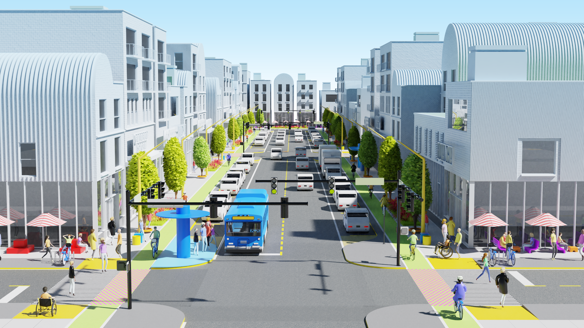 Adaptations to increase walkability with hot spots