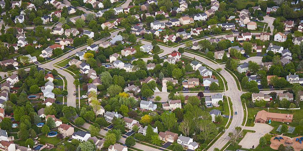 Overhead photo of suburban housing in McHenry County