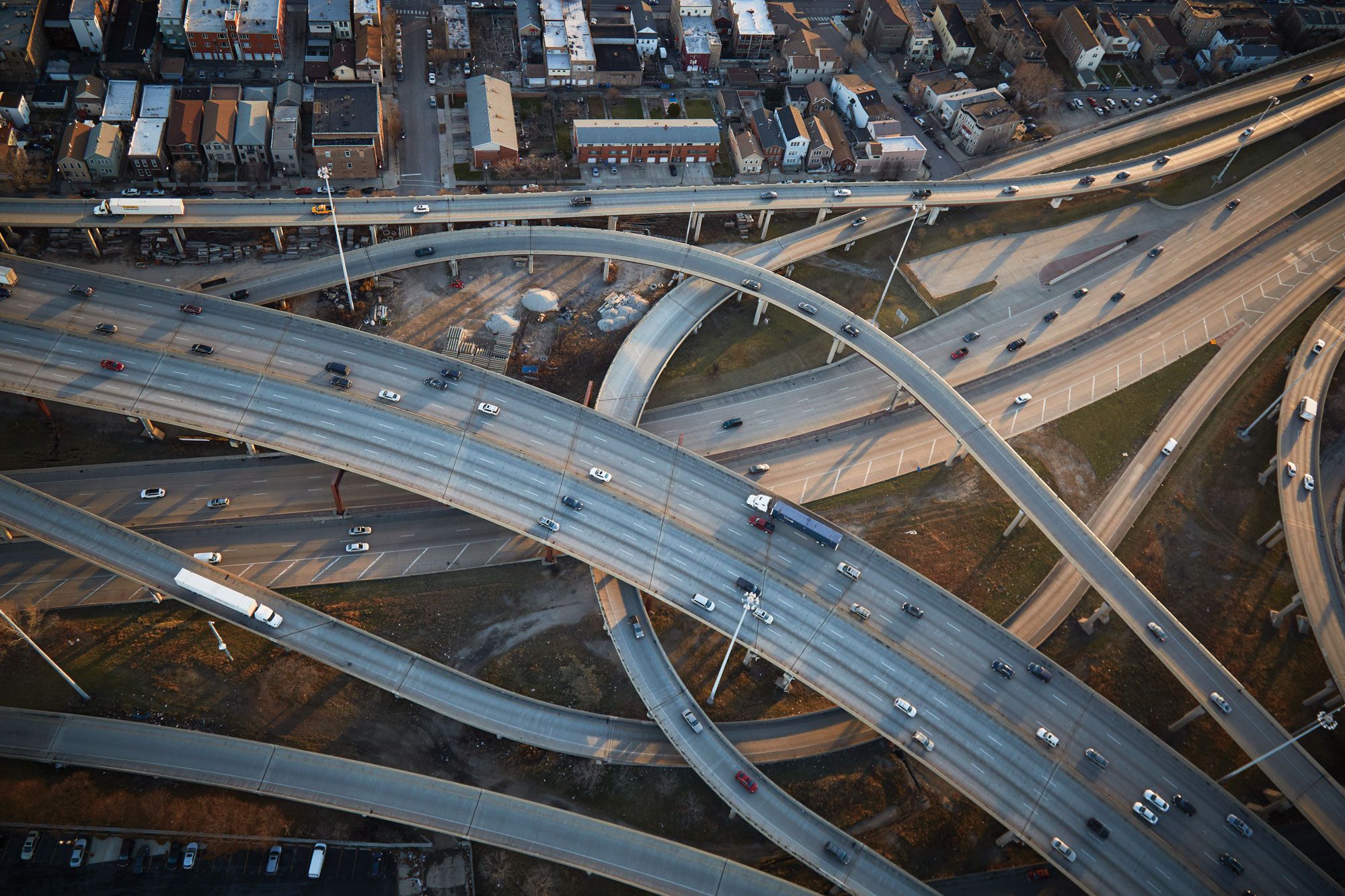 Chicago highway system from above.