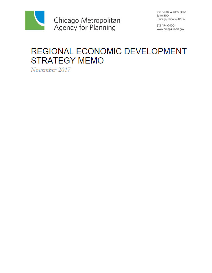 ON TO 2050 Economic Development Strategy Memo Cover