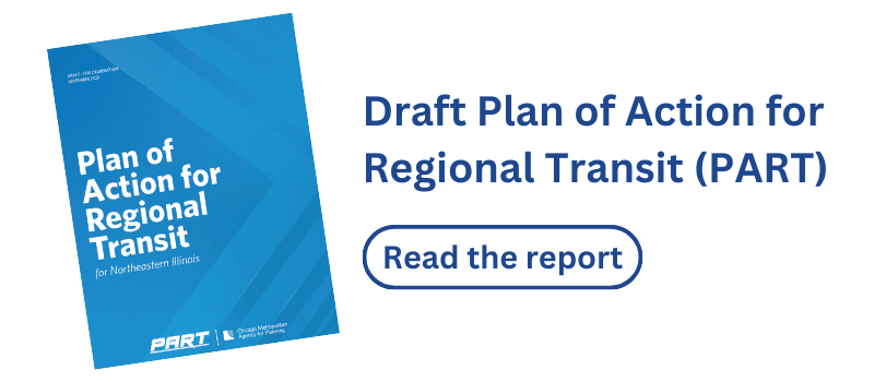 Draft Plan of Action for Regional Transit (PART). Read the report. Report cover.