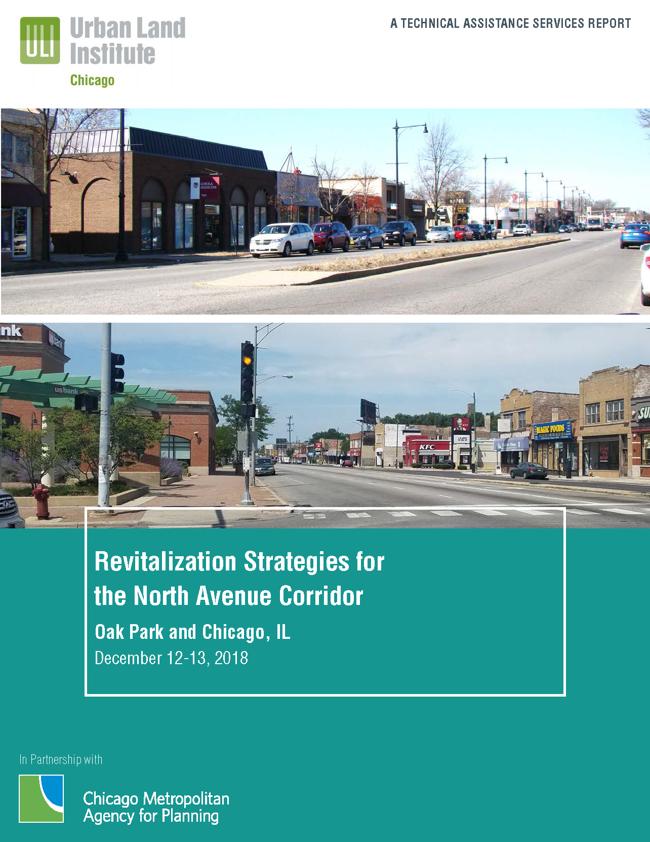 ULI Report cover. Picture of North Ave corridor.