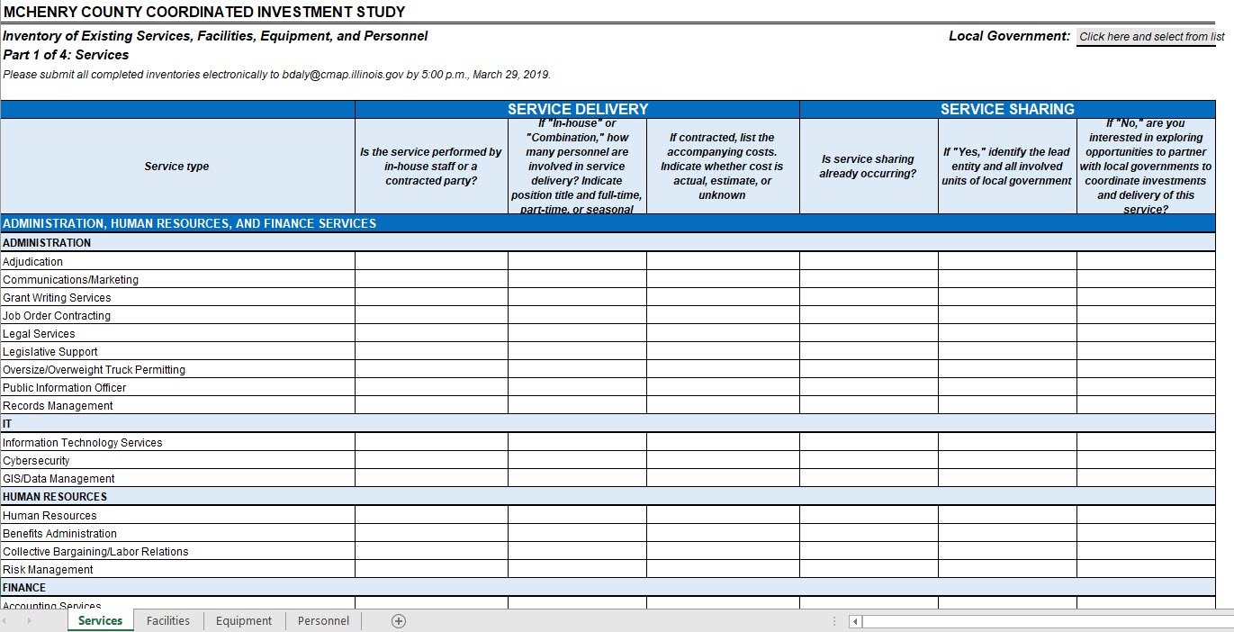 Government Inventory Template