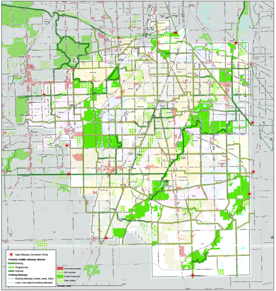 Map of proposed bike routes