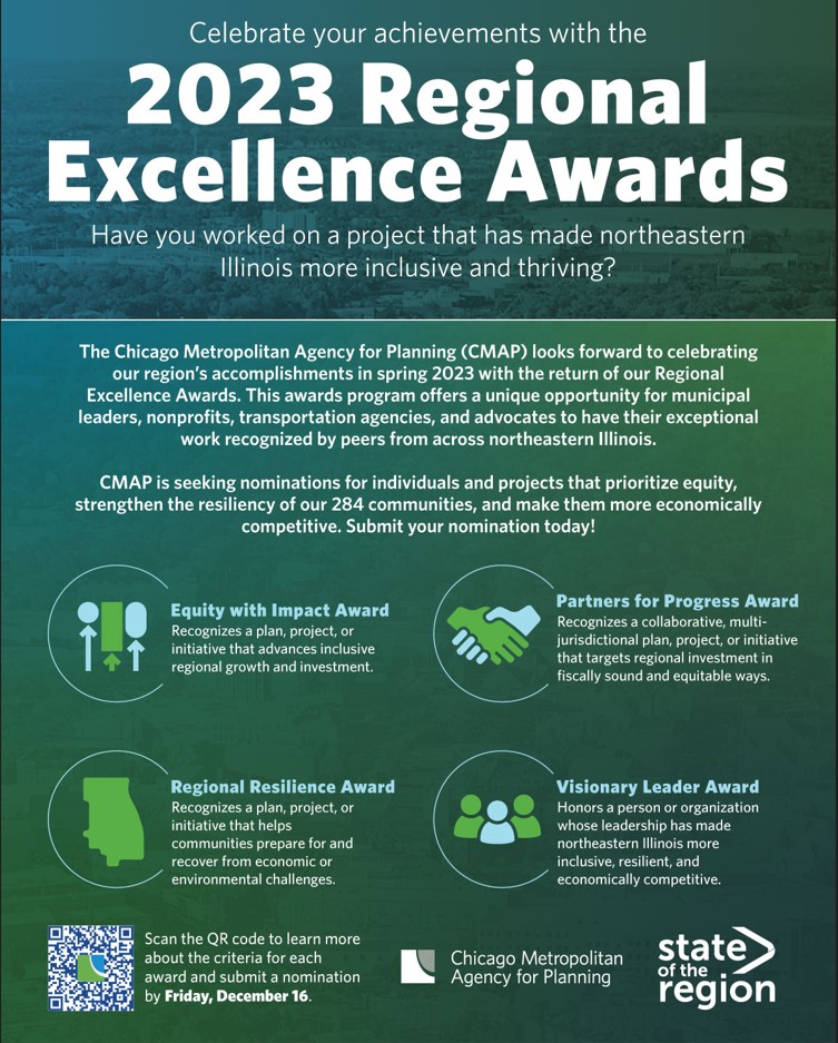 CMAP Regional Excellence Awards fact sheet cover